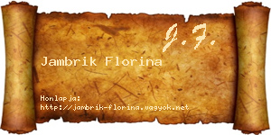 Jambrik Florina névjegykártya