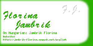 florina jambrik business card